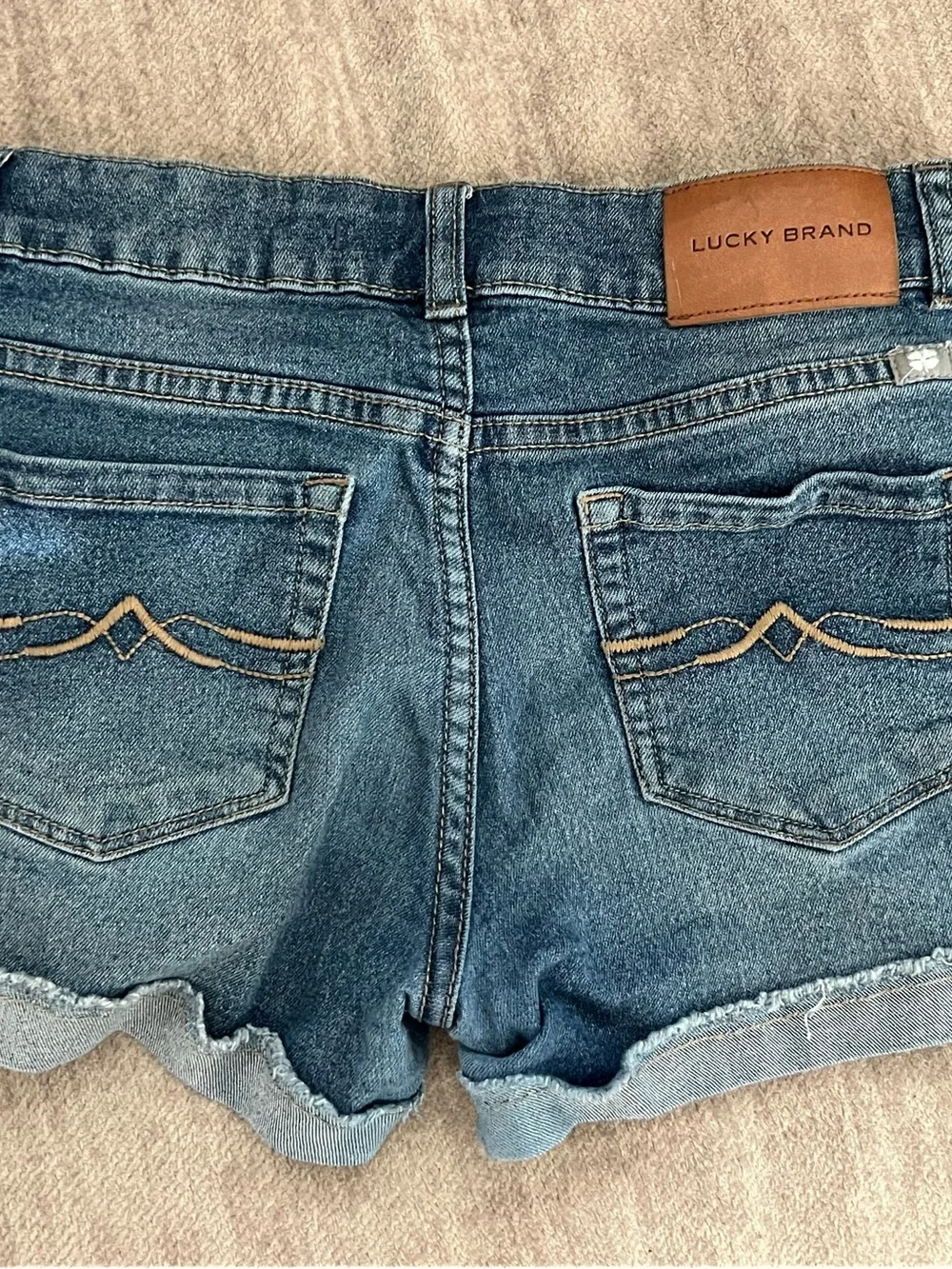 Lucky Brand Blue Denim Frayed Hem Cutoff Shorts